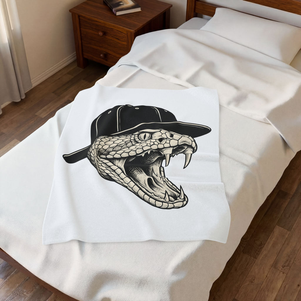 Snake Cap Blanket Streetwear Animal Gift Women Tattoo Blanket Cobra Blanket Urban Fan Ink Blanket Wildlife Graphic Vintage Fangs Blanket