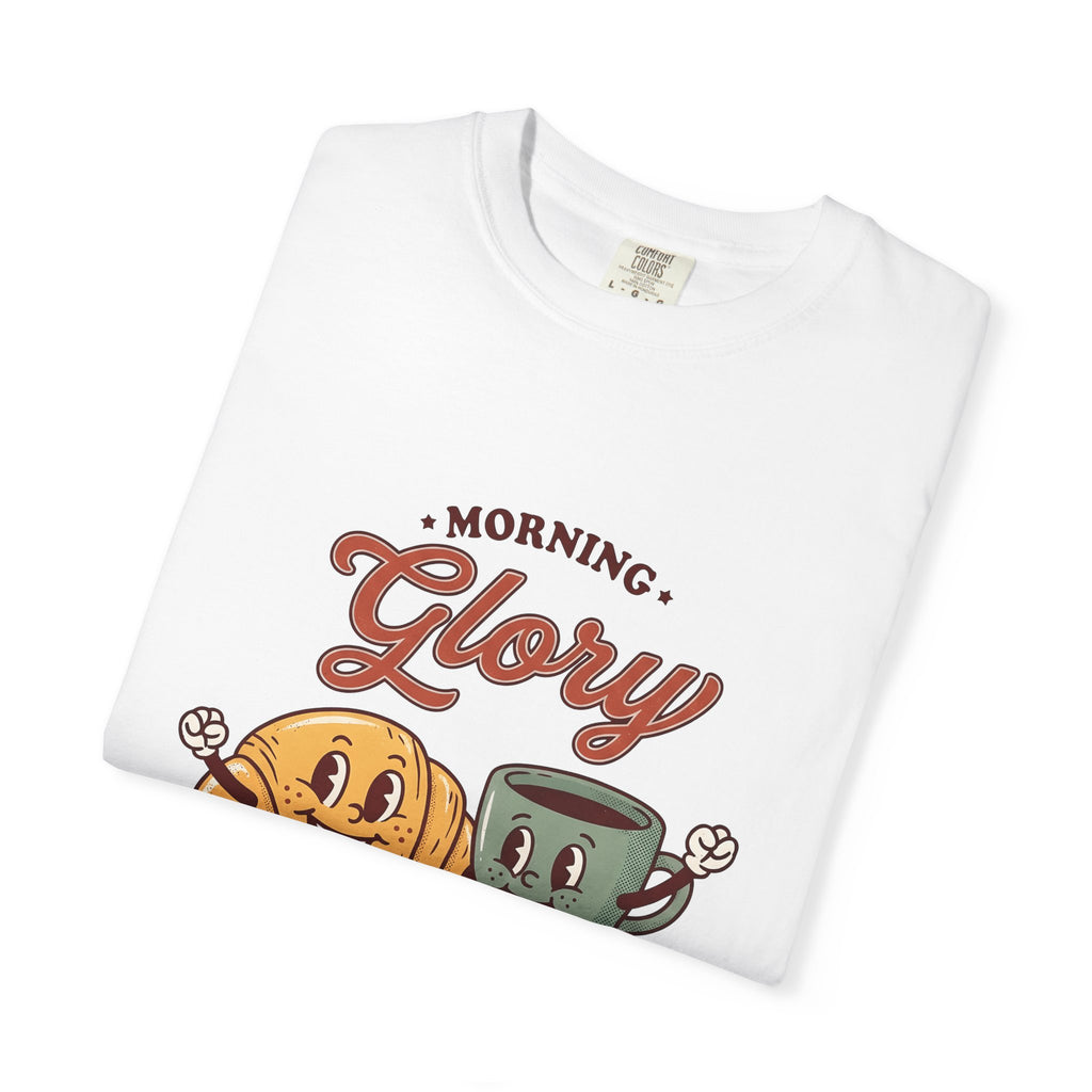 Croissant Espresso Cup T-Shirt Coffee Morning Meal Gift Women Illustration T-Shirt Coffee T-Shirt T-Shirt Coffee Fan Coffee Art T-Shirt Breakfast