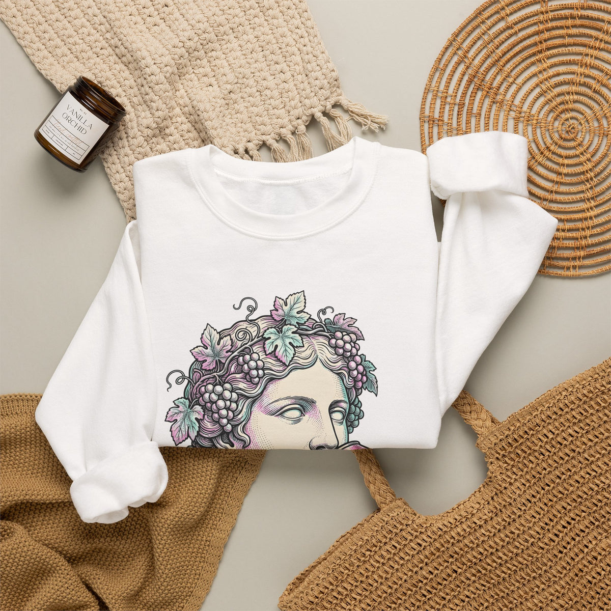 Classical Statue Sweatshirt Greek Art Trend Gift Women Cartoon Sweatshirt Sculpture Sweatshirt Art Fan Comic Sweatshirt Fashion Graphic Hand Drawn Beverage Can