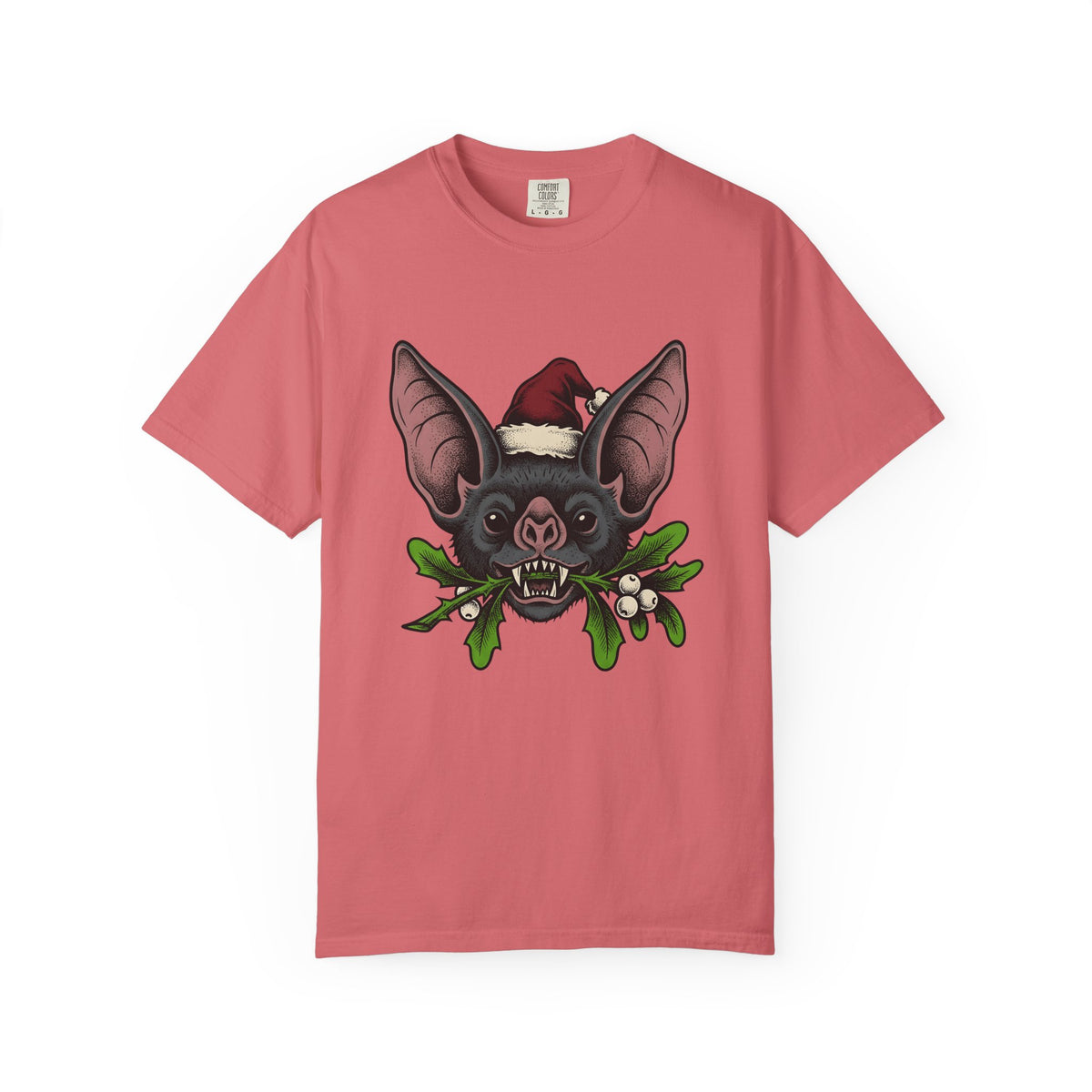 Bat Christmas Hat T-Shirt Christmas Alternative Gift Women Traditional T-Shirt Santa Hat T-Shirt Xmas Fan Vintage T-Shirt Gothic Graphic Retro