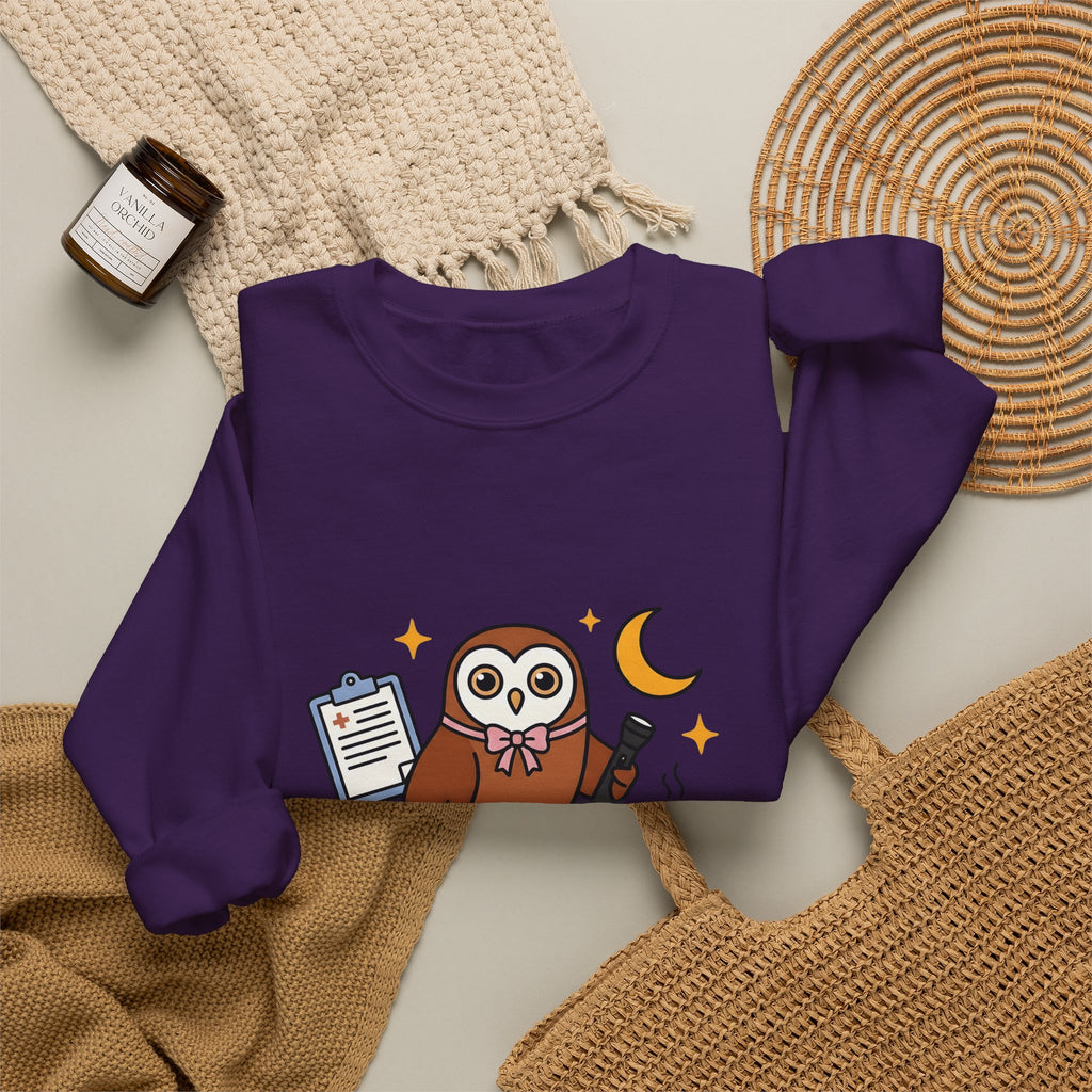 Owl Nurses Espresso Gift Comic Owl Sweatshirt