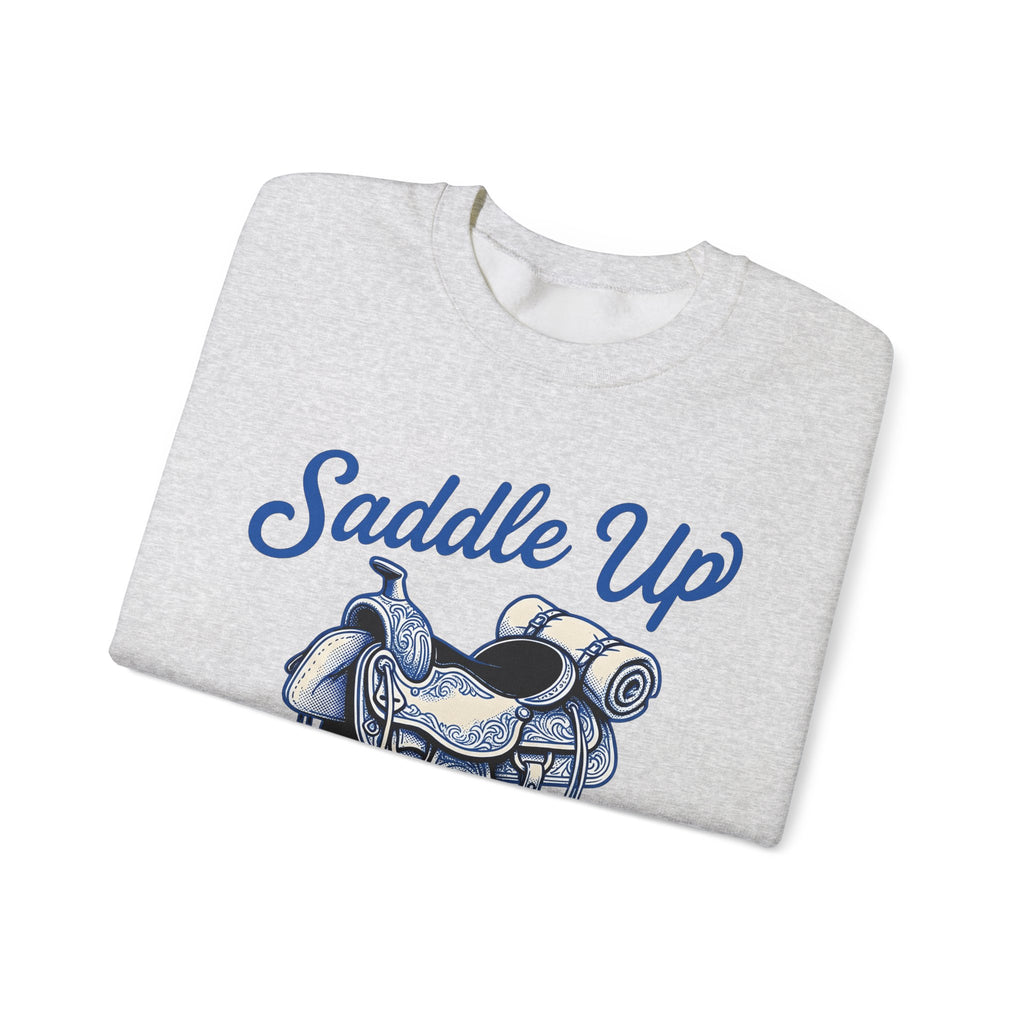 Western Saddle Cowgirl Western Gift Vintage Saddle Cowboy Fan Rodeo Country Hand Drawn Bedroll Sweatshirt