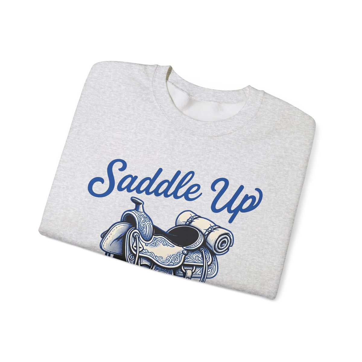 Western Saddle Cowgirl Western Gift Vintage Saddle Cowboy Fan Rodeo Country Hand Drawn Bedroll Sweatshirt