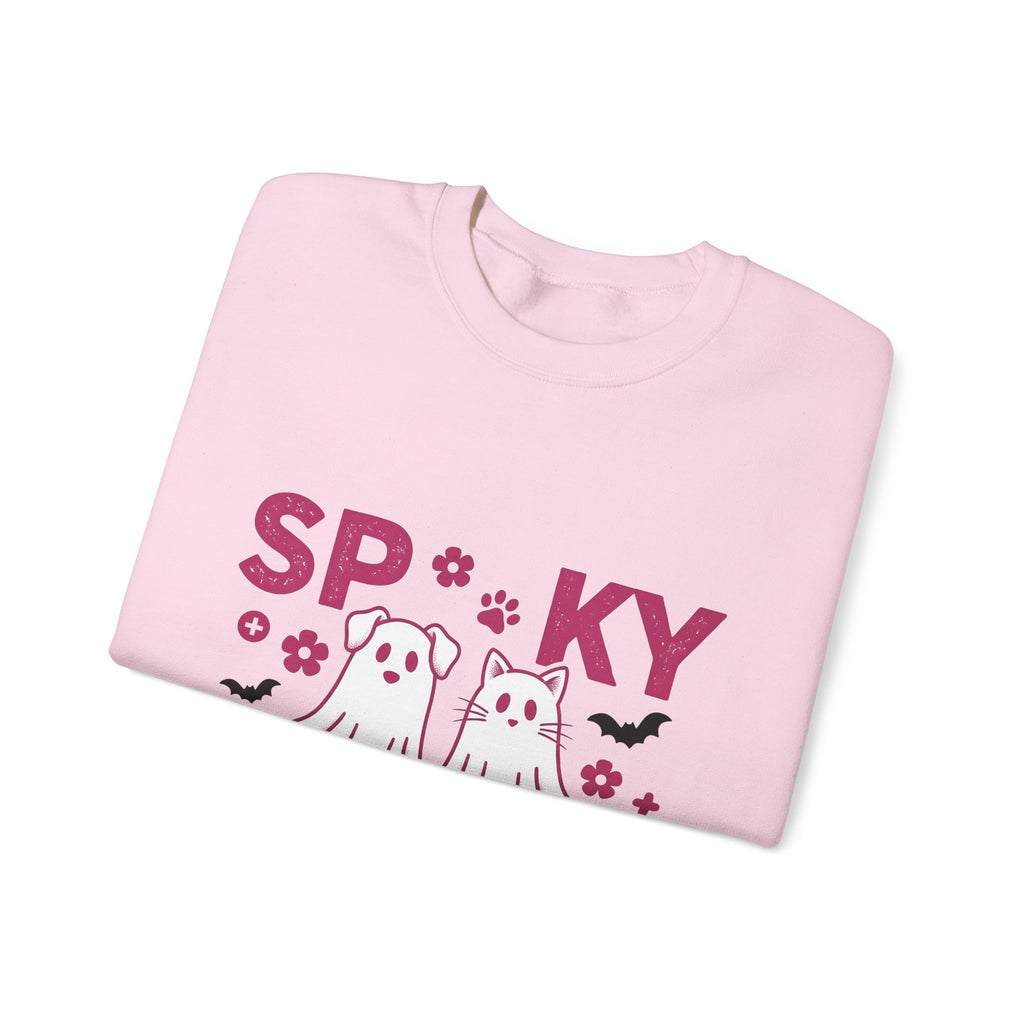 Spooky Dog Cat Sweatshirt Vet Tech Holiday Gift Women Adorable Sweatshirt Halloween Cat Sweatshirt Veterinary Technician Fan Cute Sweatshirt Christmas Graphic
