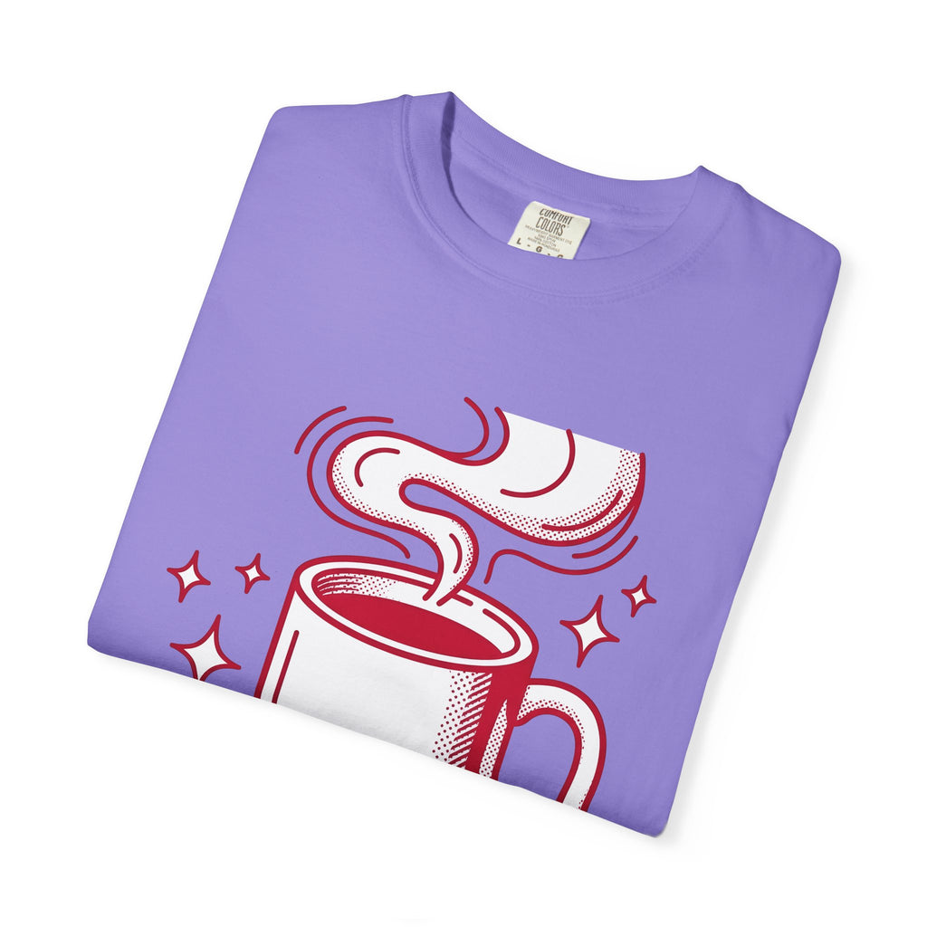 Coffee Cup T-Shirt St. Valentine's Day Coffee Gift Women Pop Art T-Shirt T-Shirt T-Shirt Valentine Fan Pop Art T-Shirt Coffee Design Retro Stars T-Shirt