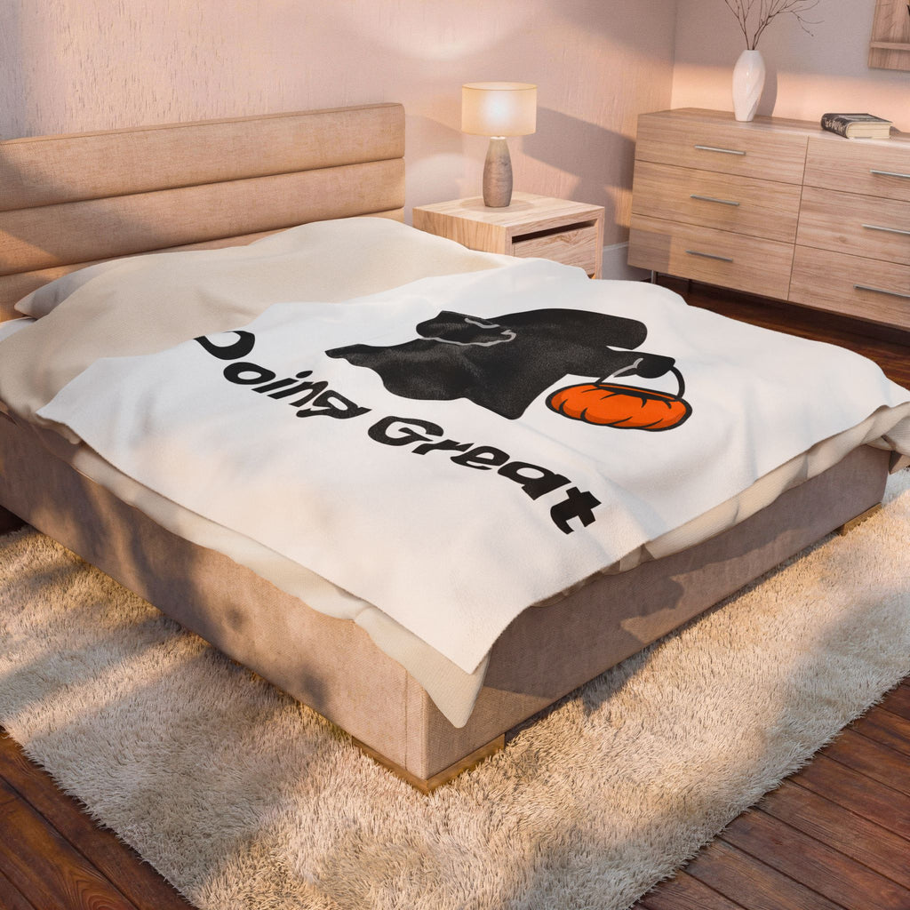 Ghost Halloween Satire Gift Specter Horror Fan Spooky Parody Plain Halloween Blanket