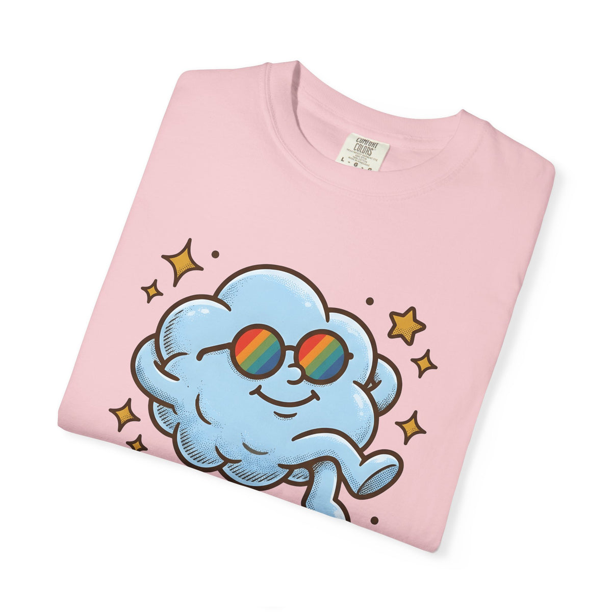 Smiling Cloud Boho Chic Inspiration Gift Comic Cloud Hippie Fan Cartoon Motivational Vintage T-Shirt