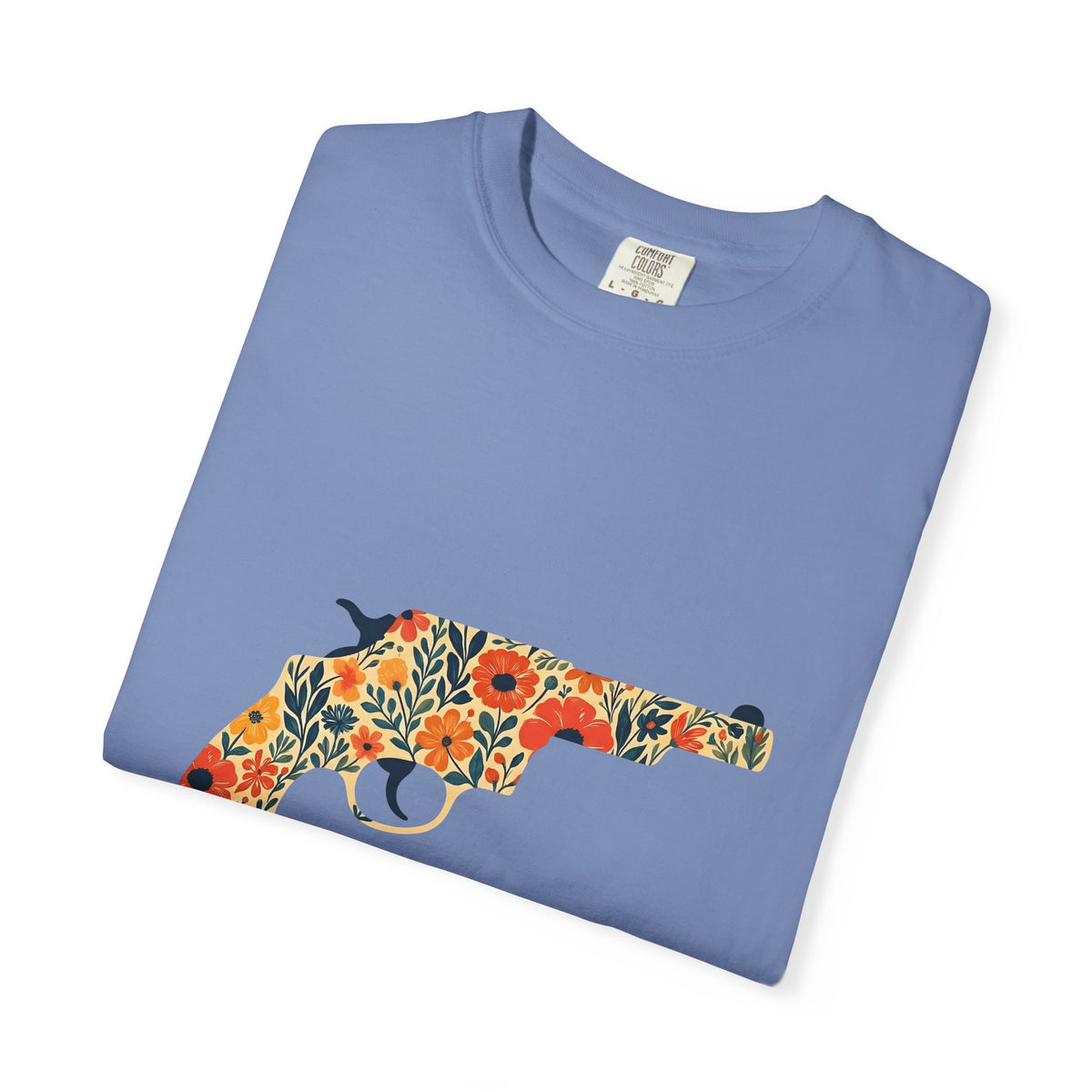Floral Pistol T-Shirt Cowgirl Western Gift Women Boho T-Shirt Gun T-Shirt Rodeo Fan Hippie T-Shirt Country Graphic Minimal Wildflowers T-Shirt