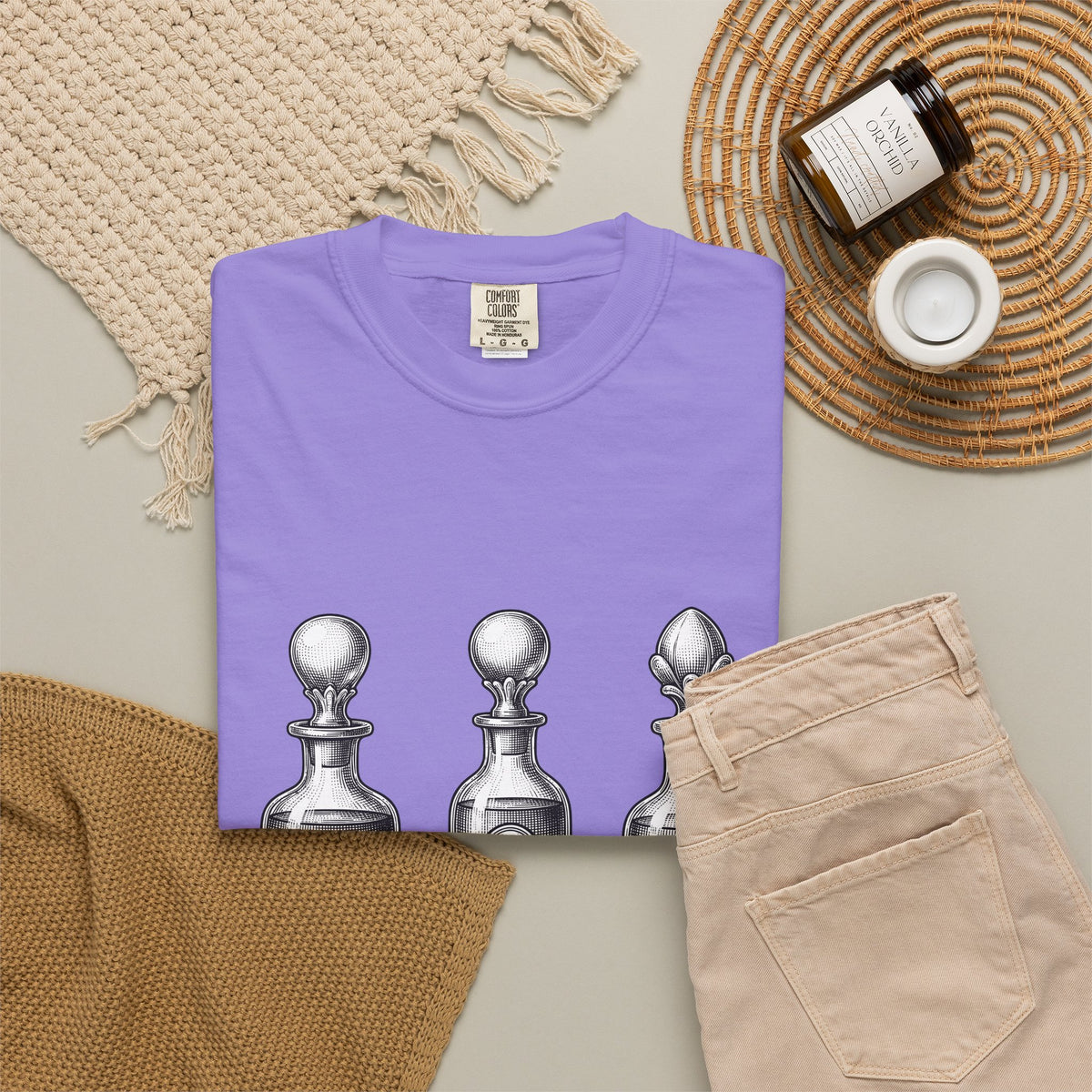 Elixir Jars T-Shirt Boho Chic Party Gift Women Hand Drawn T-Shirt Apothecary Jars T-Shirt Bohemian Fan Illustrated T-Shirt Rave Graphic Macabre
