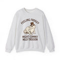 Toad Top Hat Sweatshirt Funny Animal Gift Women Vintage Sweatshirt Frog Sweatshirt Humor Fan Retro Sweatshirt Creature Graphic Hand Drawn Animal Humor Sweatshirt