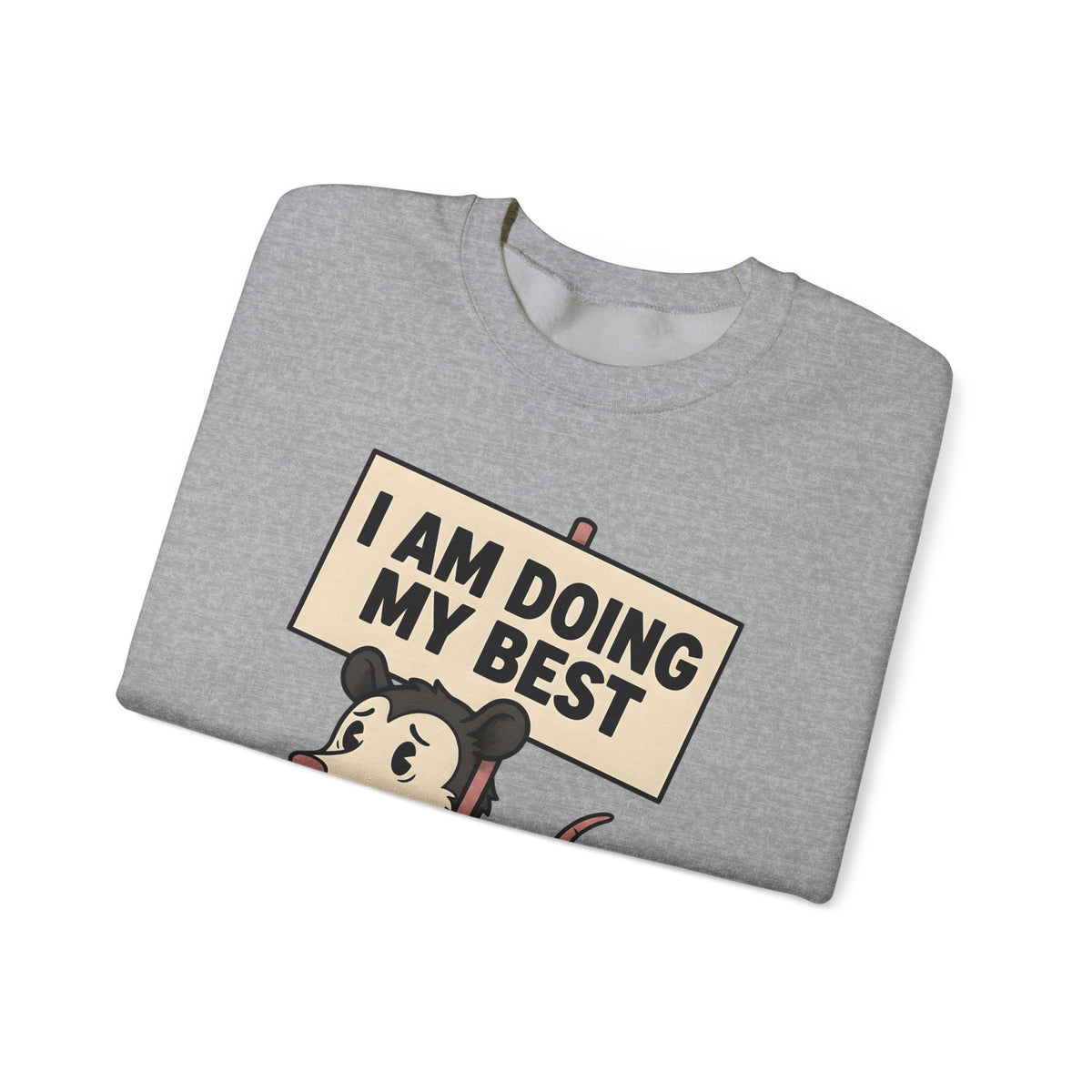 Possum Drawing Sweatshirt Funny Creatures Gift Women Animated Sweatshirt Opossum Sweatshirt Humor Fan Cartoon Sweatshirt Animal Graphic Doodle Demonstration
