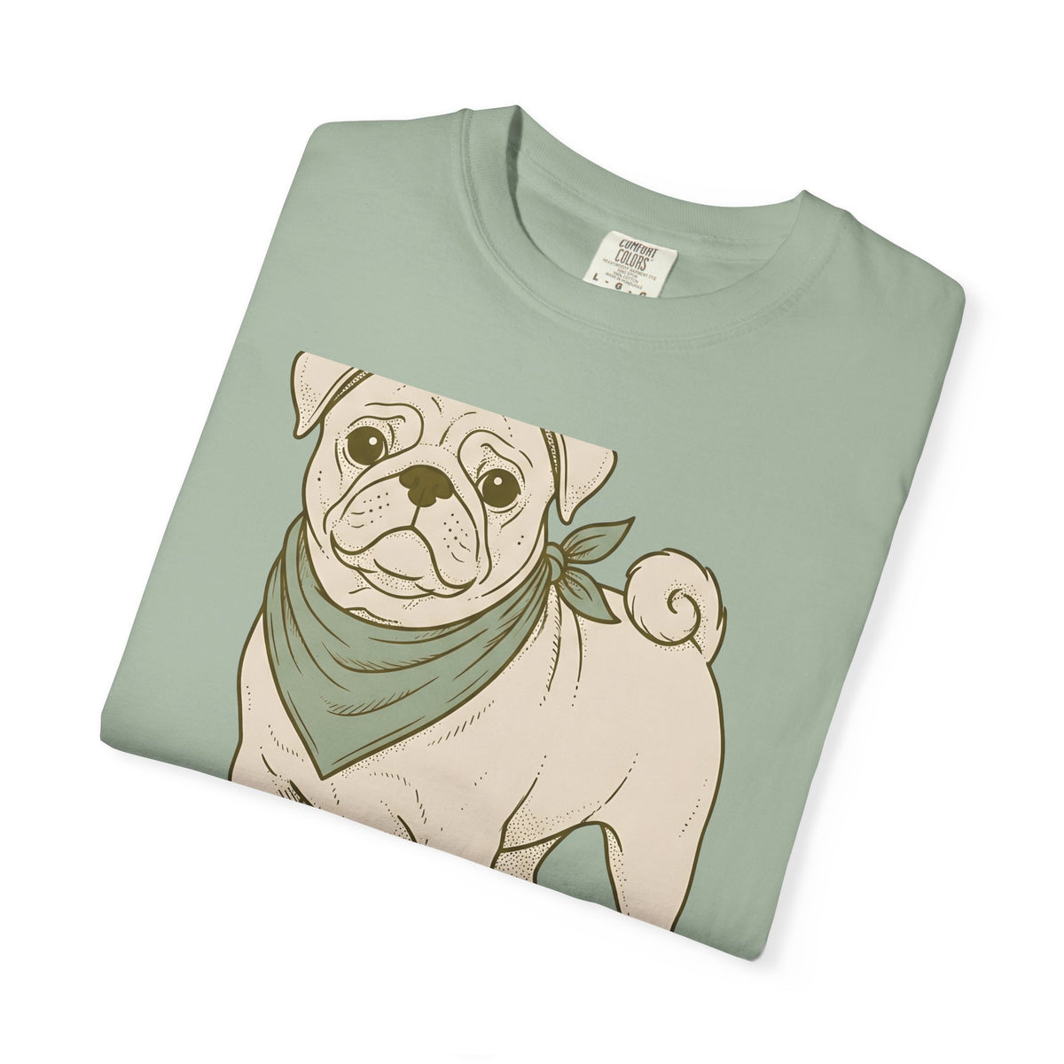 Pug Dog T-Shirt Dog Pets Gift Women Hand Drawn T-Shirt Puggle T-Shirt Dog Fan Mop Dog Graphic Pet Design Illustration Minimalist Bandana T-Shirt