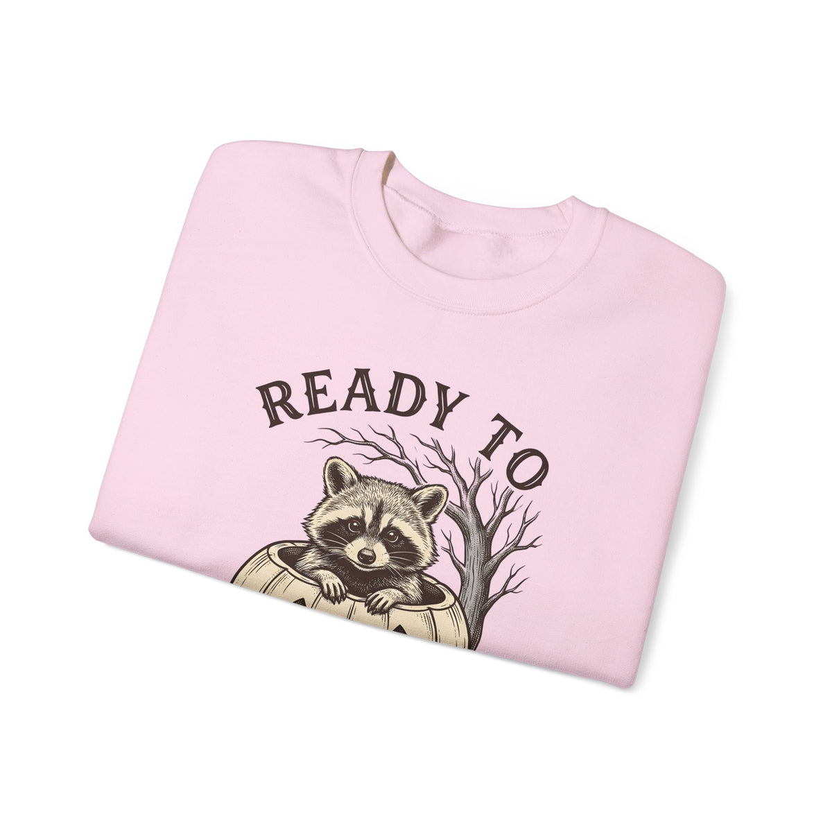 Raccoon Pumpkin Sweatshirt Halloween Animal Gift Women Vintage Sweatshirt Gourd Sweatshirt Halloween Fan Retro Sweatshirt Wildlife Graphic Hand Drawn Spooky