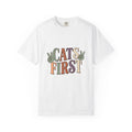 Peace Symbol Design T-Shirt Cat Animal Gift Women Vintage T-Shirt Peace Sign T-Shirt Cat Fan Feline T-Shirt Creature Graphic Sketch Hand Gesture