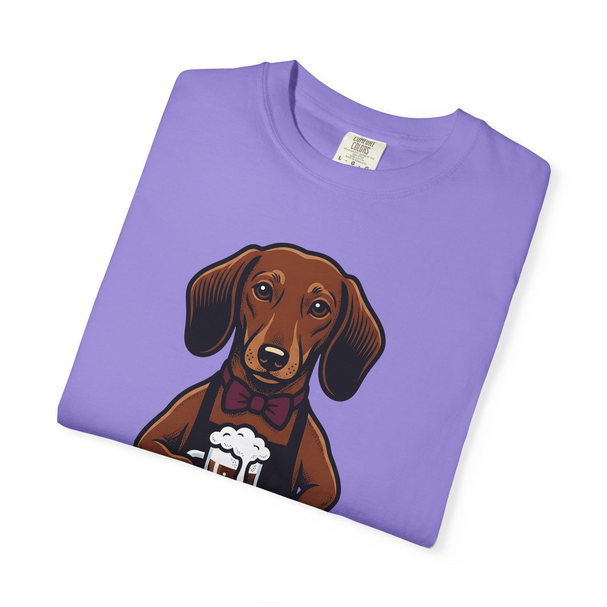 Dachshund Beer T-Shirt Dog Humor Gift Women Cartoon T-Shirt Wiener Dog T-Shirt Dog Fan Comic T-Shirt Funny Graphic Vintage Bow Tie T-Shirt