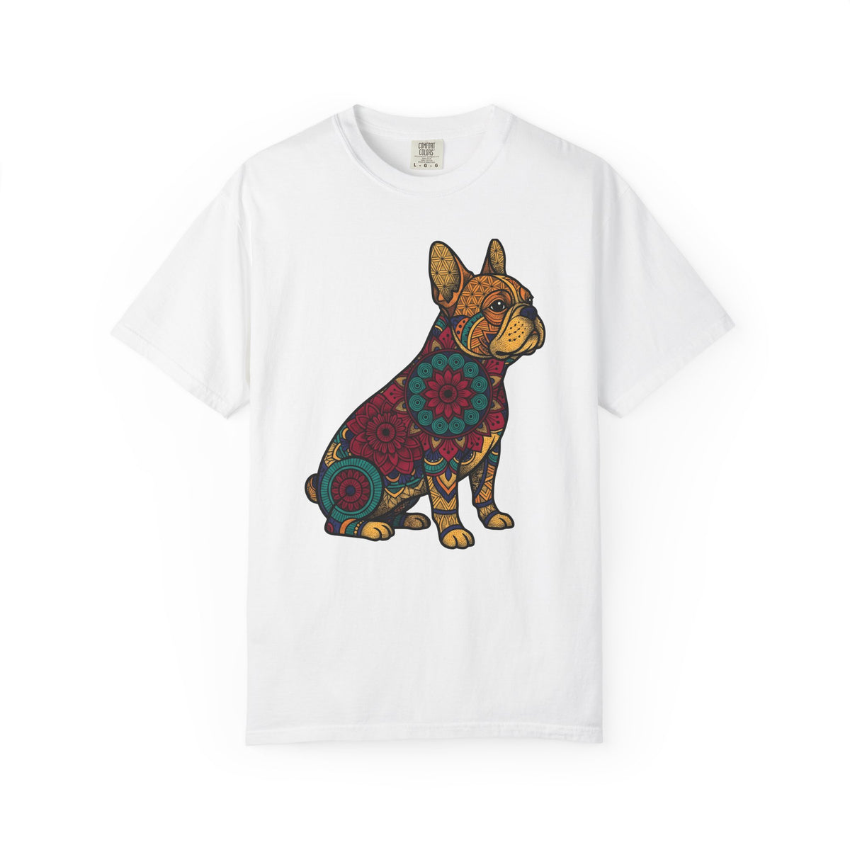 French Bulldog T-Shirt Dog Wildlife Gift Women Tribal T-Shirt Bouledogue T-Shirt Dog Fan Animal Graphic T-Shirt Rainbow Mandala T-Shirt