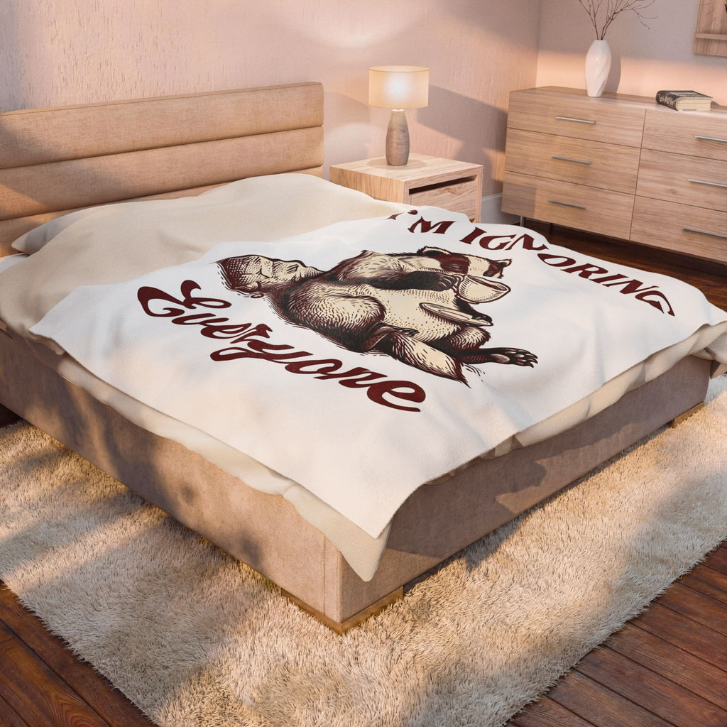 Badger Tea Funny Creatures Gift Sketch Tea Humor Fan Drawing Cartoon Tea Cup Blanket