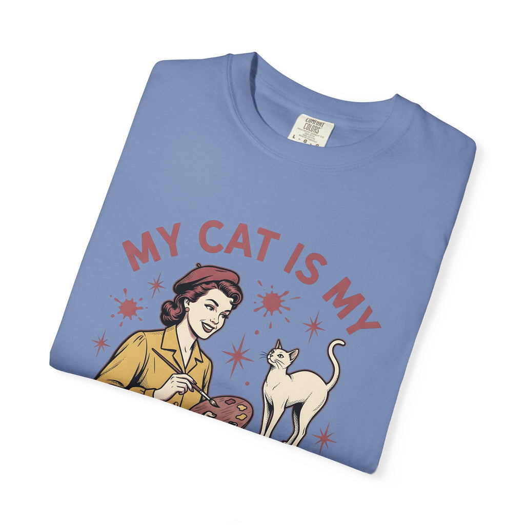 Kitty Artist T-Shirt Cat Fauna Gift Women Antique T-Shirt Cat Lady T-Shirt Feline Fan Vintage T-Shirt Wildlife Graphic Heritage Art Palette T-Shirt