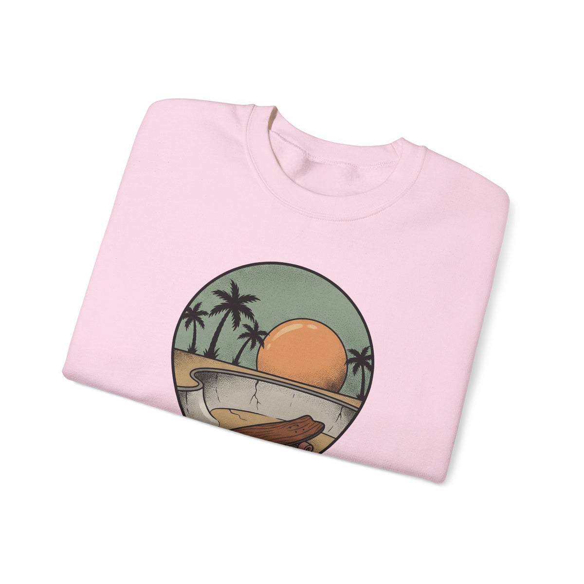 Longboard Design Sweatshirt Skateboarding Seaside Gift Women Classic Sweatshirt Longboarding Sweatshirt Skater Enthusiast Retro Sweatshirt Coastal Graphic Old