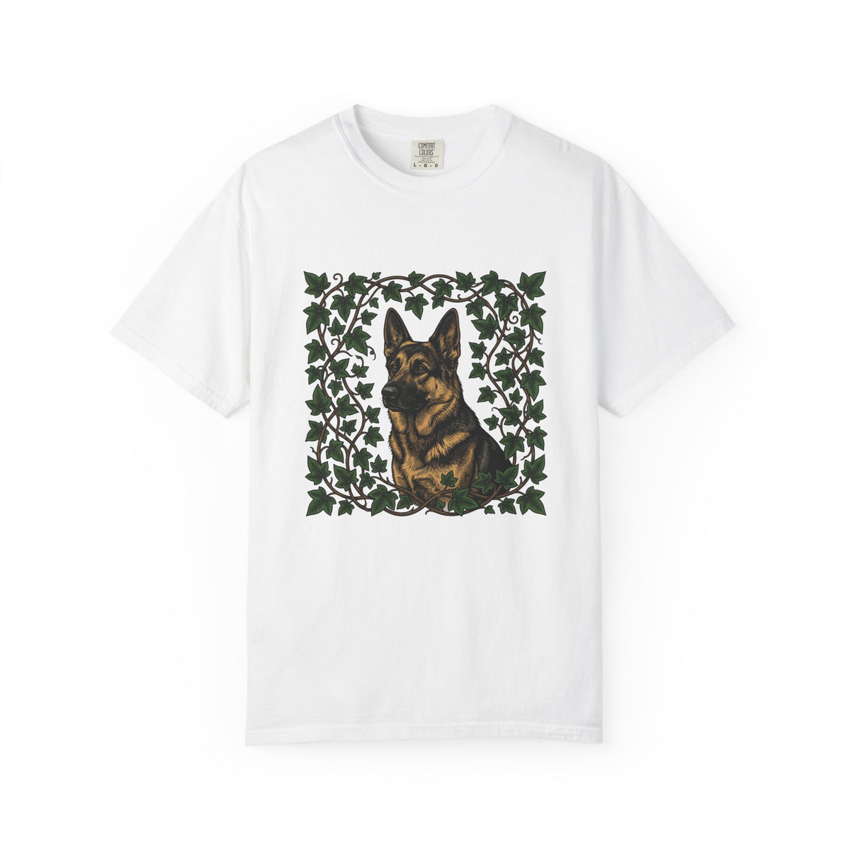 German Shepherd Dog T-Shirt Dog Outdoors Gift Women Realistic T-Shirt Alsatian T-Shirt Dog Fan Shepherd Graphic T-Shirt Retro Vine T-Shirt