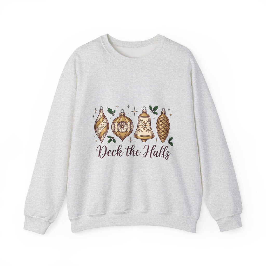 Festive Ornaments Sweatshirt Christmas Event Gift Women Line Art Sweatshirt Baubles Sweatshirt Xmas Fan Illustration Graphic Sweatshirt Hand Painted Pine