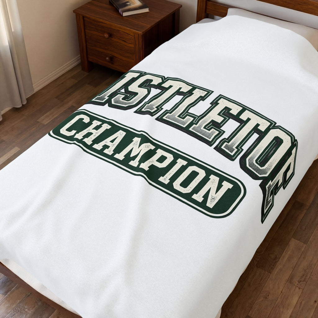 Varsity Text Blanket Christmas Humor Gift Women Bold Blanket Lettering Blanket Xmas Fan Typography Blanket Funny Graphic Retro Arch Blanket
