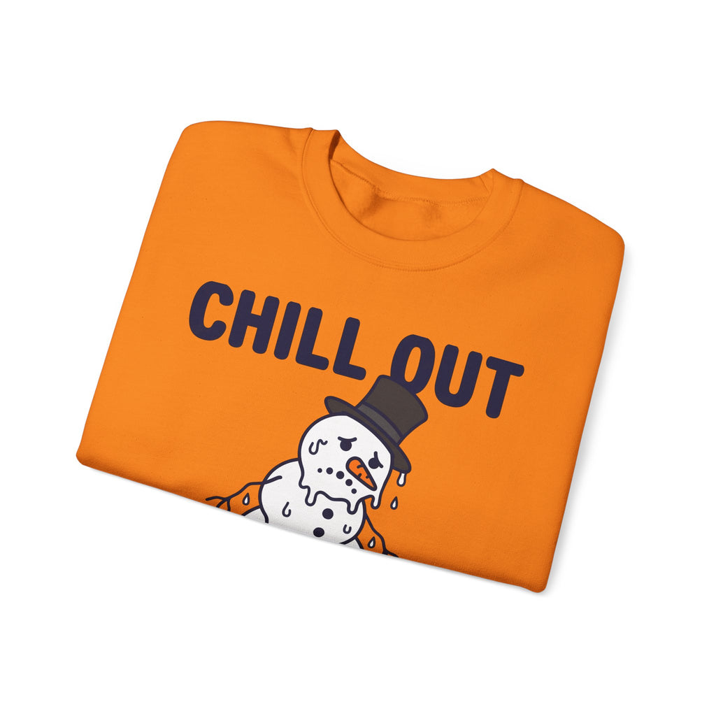 Melting Snowman Sweatshirt Christmas Comedy Gift Women Illustration Sweatshirt Frosty Sweatshirt Xmas Fan Drawing Graphic Sketch Top Hat Sweatshirt