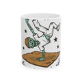 Dancing Skeleton Mug Halloween Ballet Gift Women Comic Mug Skeleton Mug Horror Fan Spooky Mug Dance Graphic Vintage Sparkles Mug