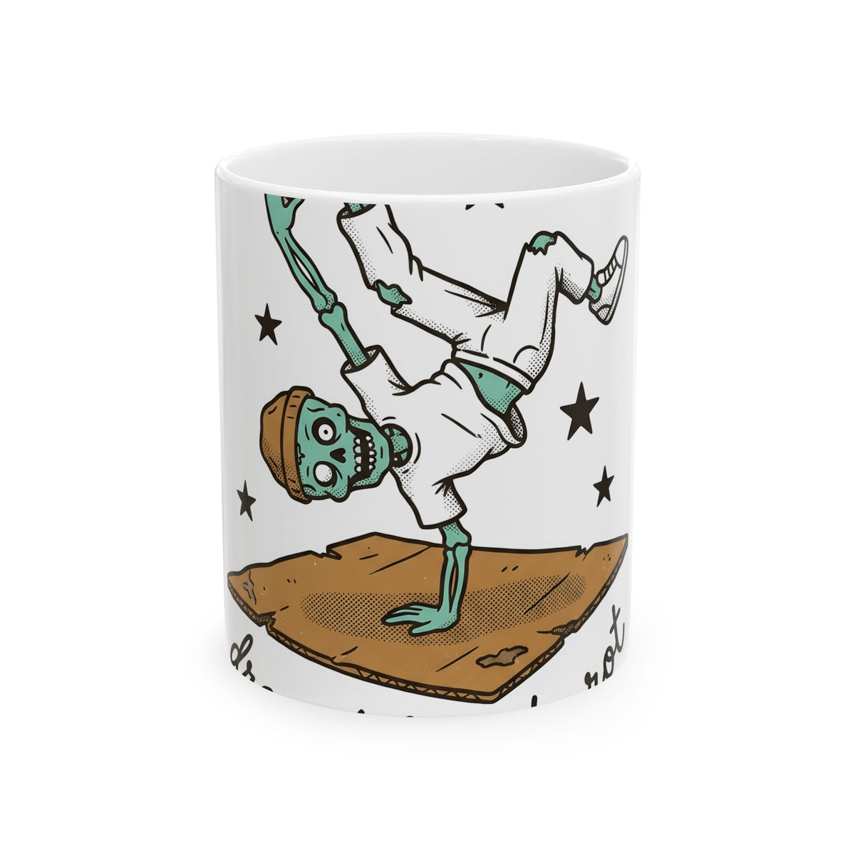 Dancing Skeleton Mug Halloween Ballet Gift Women Comic Mug Skeleton Mug Horror Fan Spooky Mug Dance Graphic Vintage Sparkles Mug