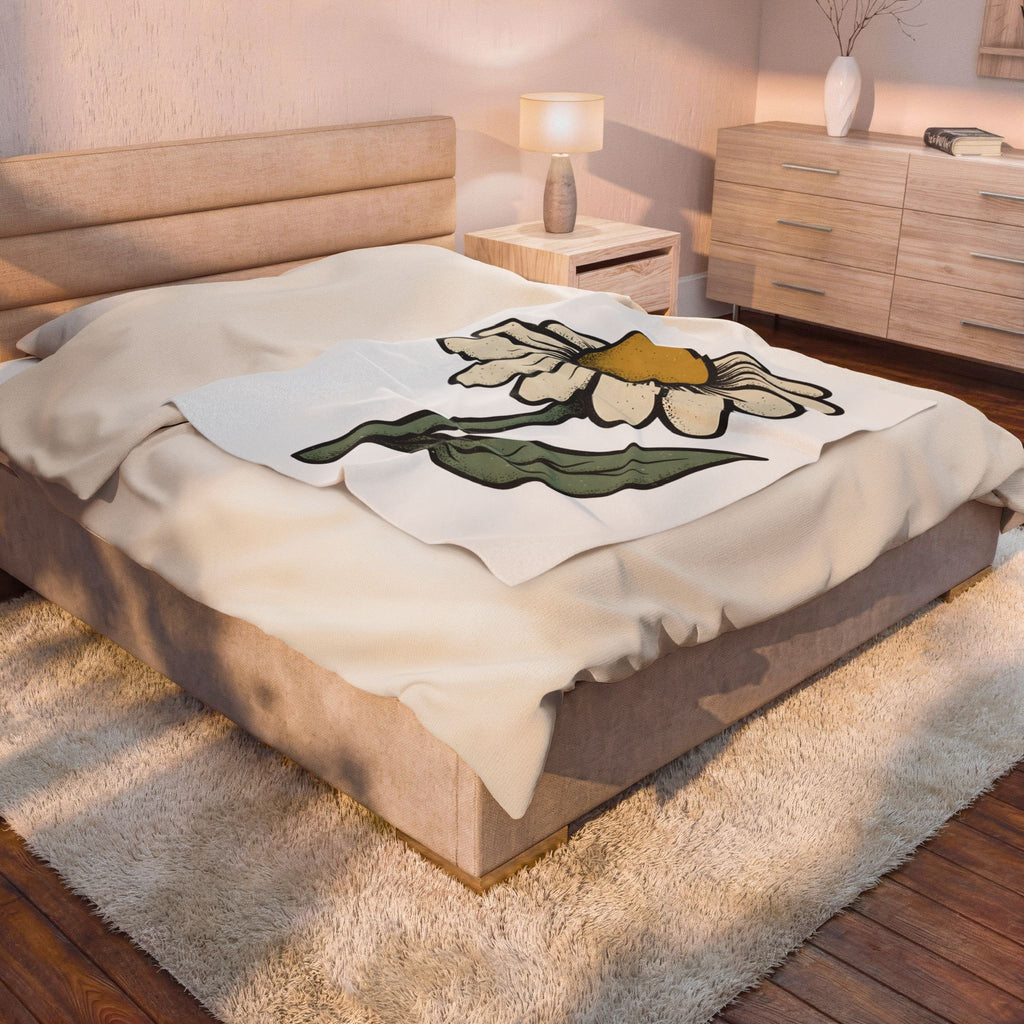Daisy Petal Blanket Floral Nature Gift Women Cartoon Blanket Flower Blanket Botanical Fan Comic Blanket Outdoor Graphic Silhouette Sprig Blanket
