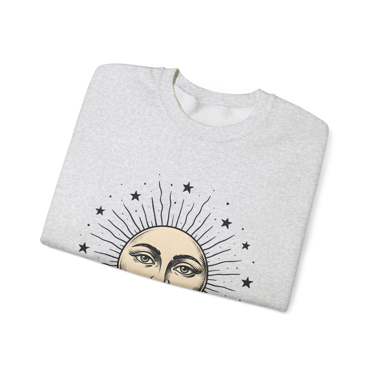 Sun Face Sweatshirt Boho Chic Space Gift Women Rustic Sweatshirt Sun Sweatshirt Hippie Fan Bohemian Sweatshirt Galaxy Graphic Line Art Stars Sweatshirt