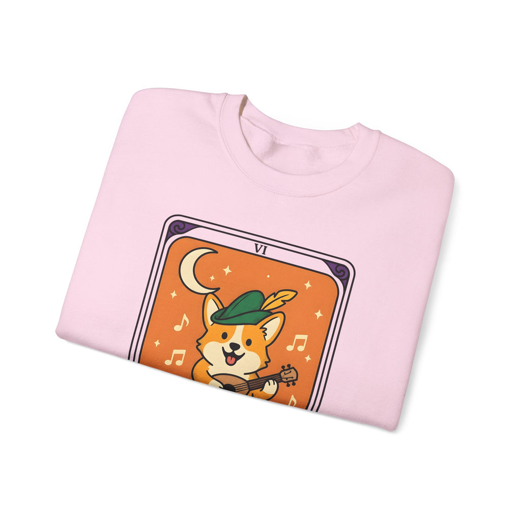 Corgi Performer Sweatshirt Boho Chic Animal Gift Women Anime Sweatshirt Pembroke Welsh Corgi Sweatshirt Bohemian Fan Manga Sweatshirt Animal Graphic Hand Drawn