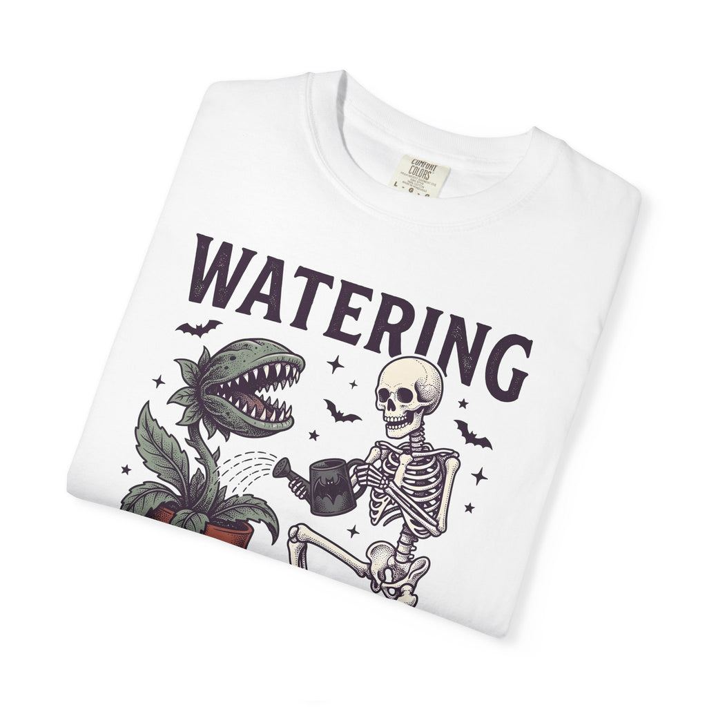 Skeleton Plant Halloween Spooky Gift Vintage Bone Plant T-Shirt