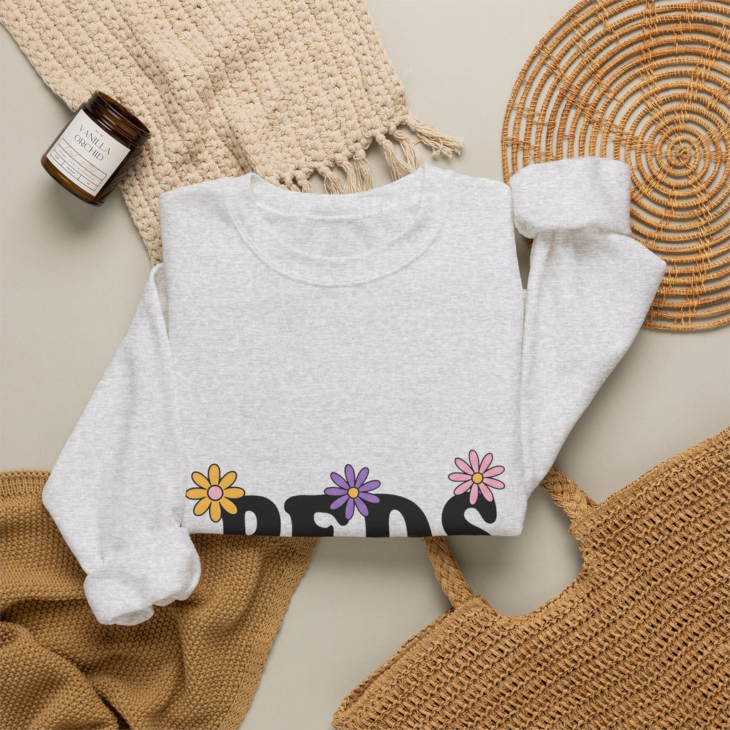 Blossom Lettering Sweatshirt Nurses School Gift Women Hippie Sweatshirt Typography Sweatshirt Nurse Enthusiast Bohemian Sweatshirt Education Graphic Classic