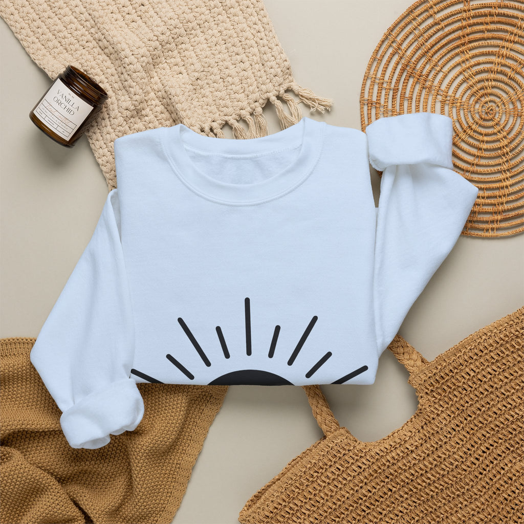 Dawn Illustration Sweatshirt Running Exercise Gift Women Basic Sweatshirt Morning Sweatshirt Runner Enthusiast Simple Sweatshirt Fitness Graphic Trendy