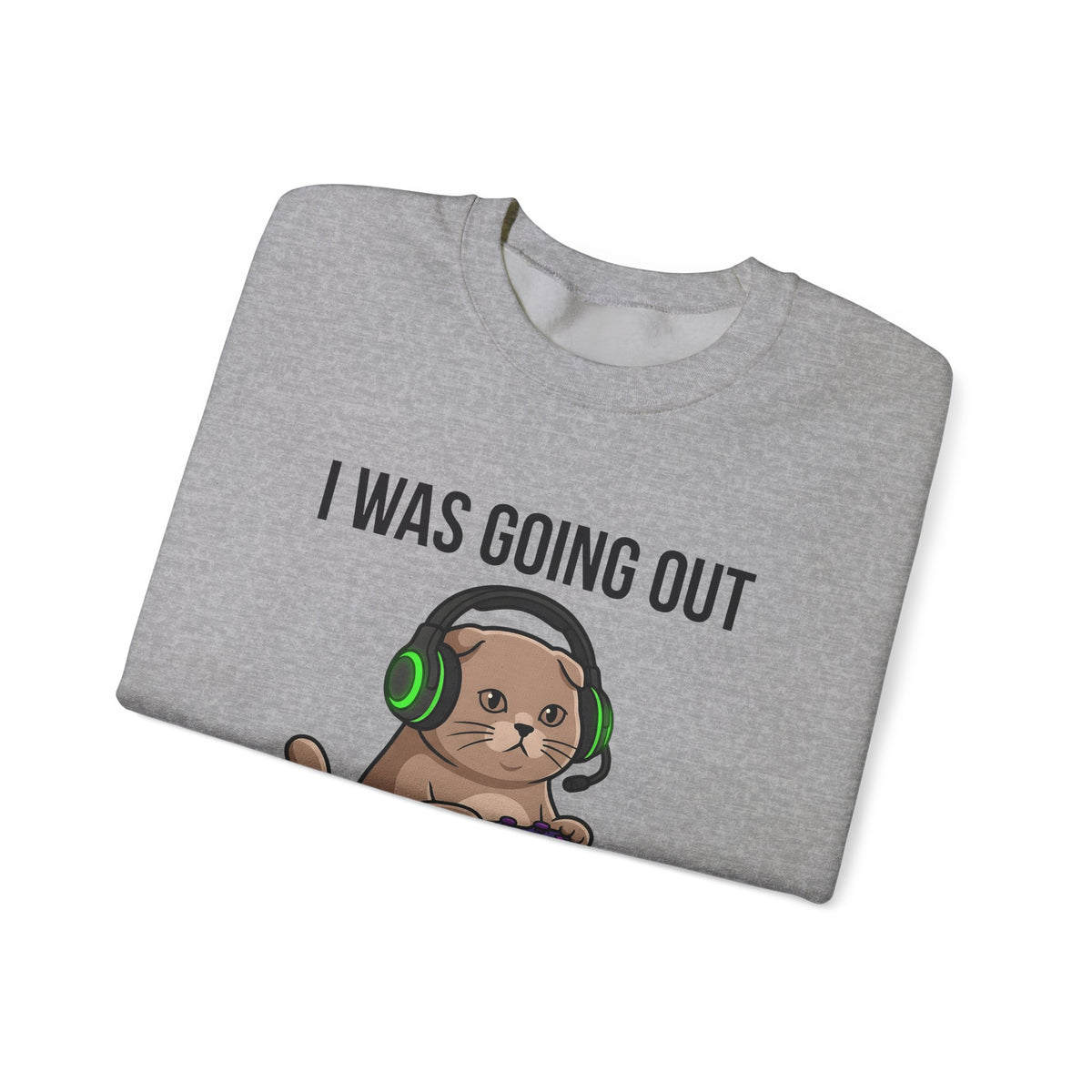 Gamer Cat Sweatshirt Cat Gaming Gift Women Cartoon Sweatshirt Kitty Sweatshirt Feline Fan Comic Sweatshirt Gamer Graphic Kawaii Headset Sweatshirt