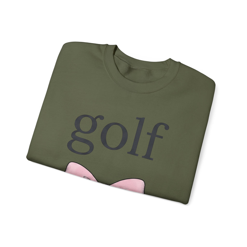 Magenta Bow Sweatshirt Golf Vibe Gift Women Contemporary Sweatshirt Bow Tie Sweatshirt Golfer Fan Modern Sweatshirt Atmosphere Graphic Doodle Strip Sweatshirt