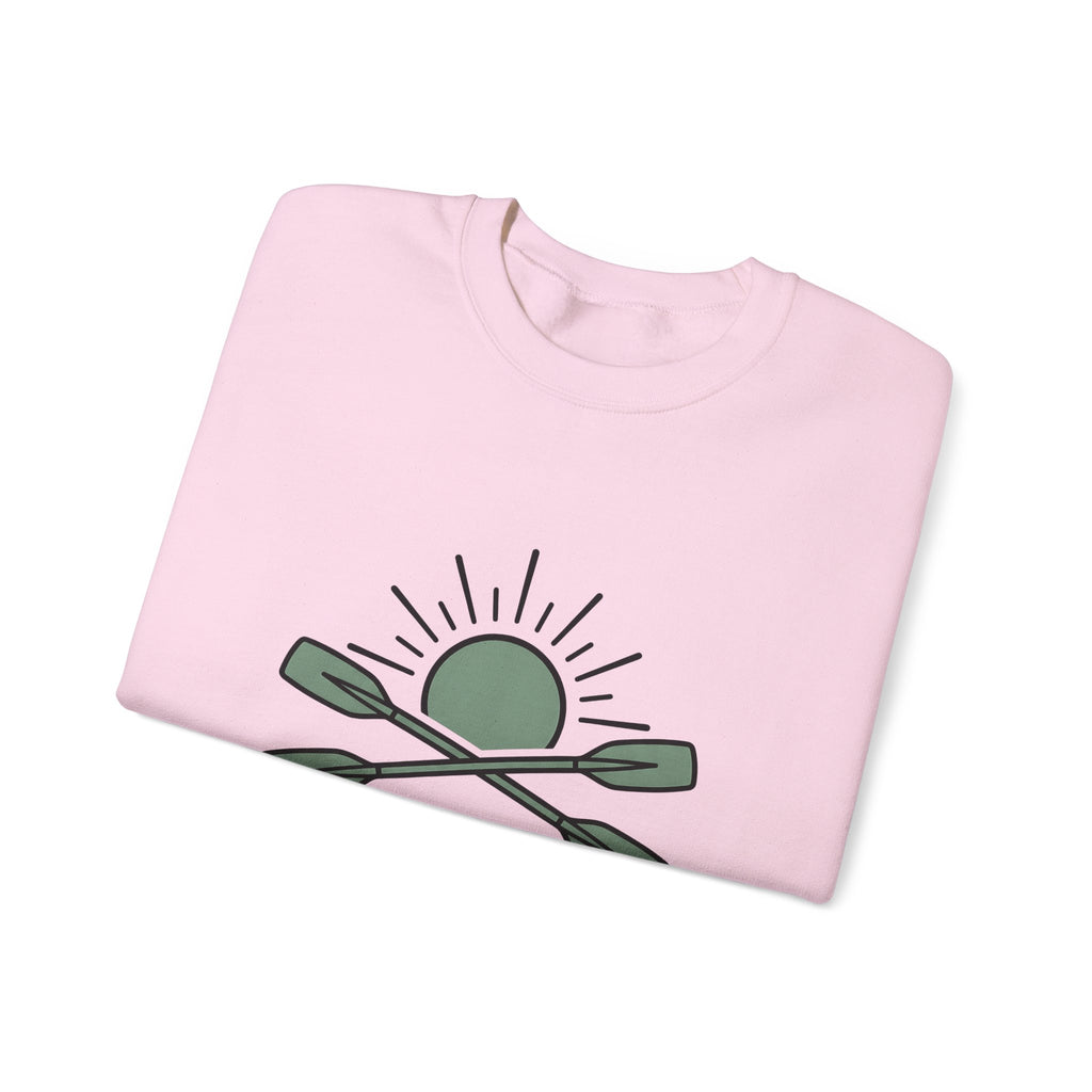 Crossed Canoe Paddles Sweatshirt Kayaking Nature Gift Women Hand Drawn Sweatshirt Paddles Sweatshirt Kayaker Enthusiast Illustrated Design Outdoor Graphic