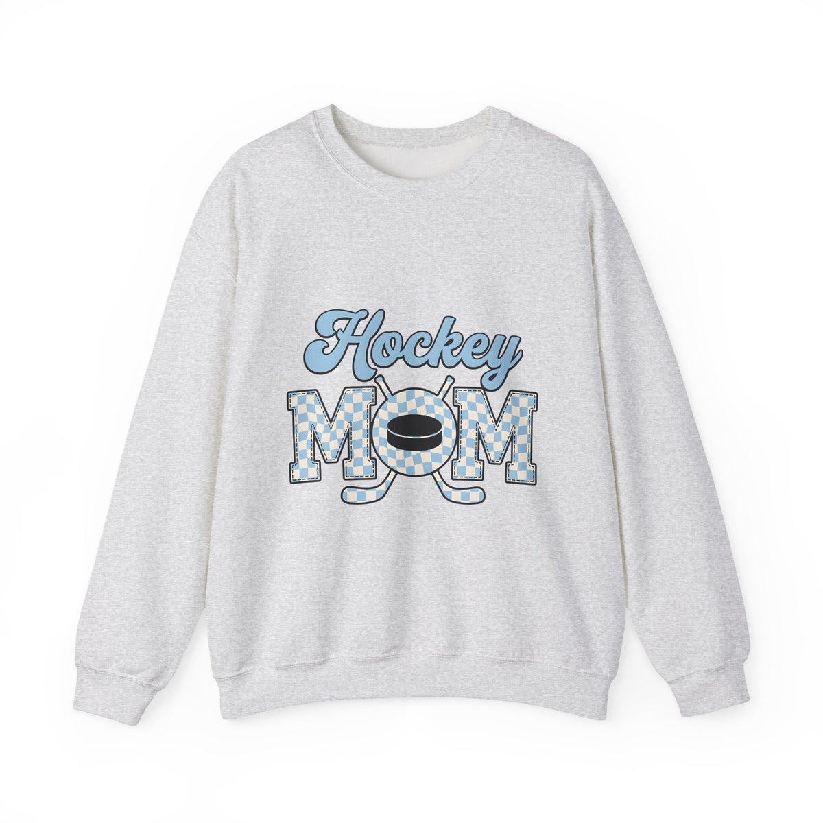 Hockey Puck Sweatshirt Hockey Mom Sports Gift Women Retro Sweatshirt Puck Sweatshirt Hockey Fan Vintage Sweatshirt Athletic Graphic Checkered Hockey Sticks