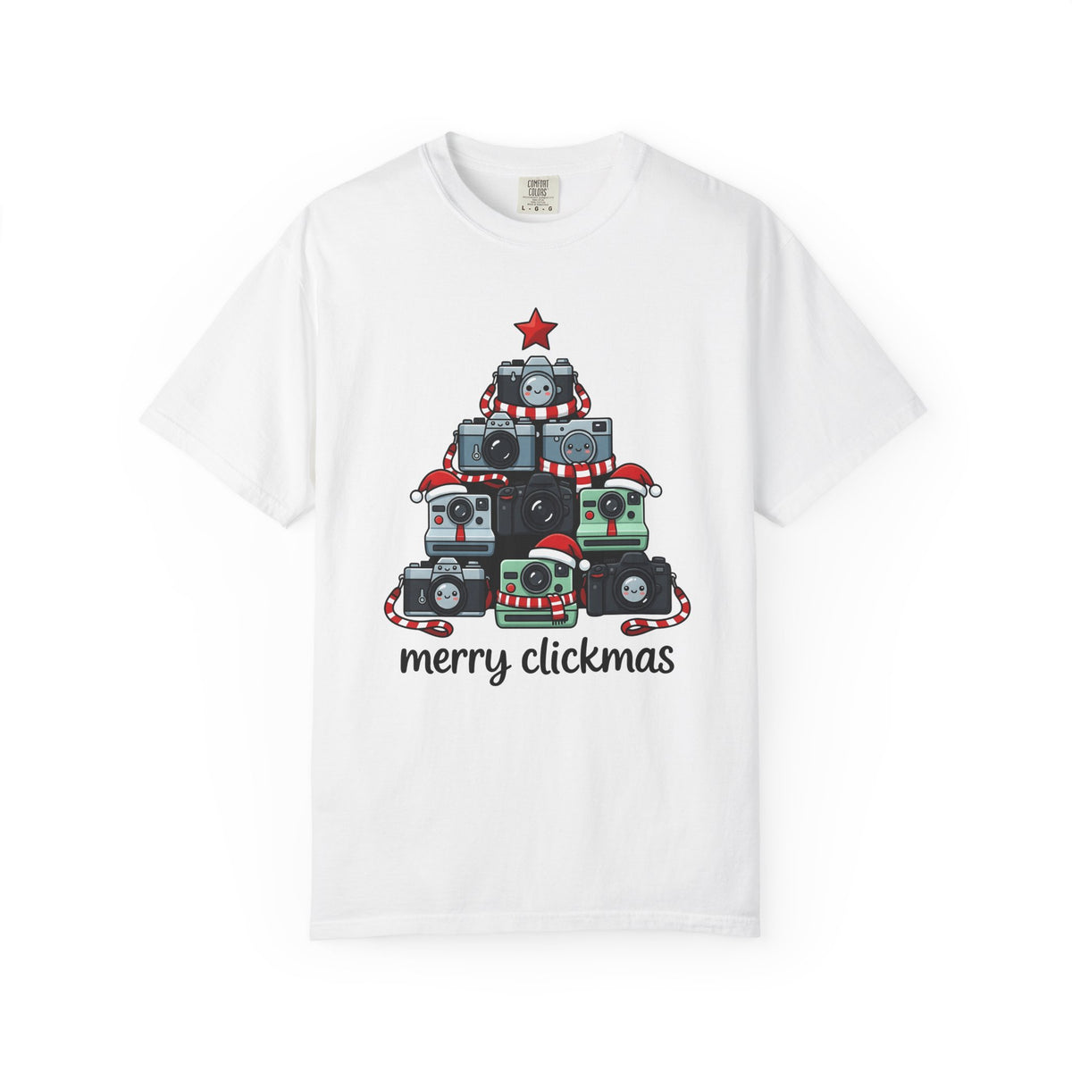 Camera Tree Christmas Photography Gift Kawaii Tree Camera Xmas Enthusiast Cute Photographic T-Shirt