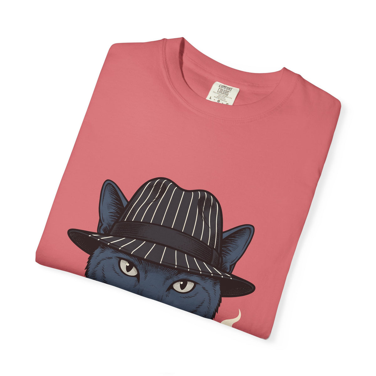 Cat Bonnet T-Shirt Cat Satire Gift Women Antique T-Shirt Headgear T-Shirt Feline Fan Vintage T-Shirt Parody Graphic Line Art Stogie T-Shirt