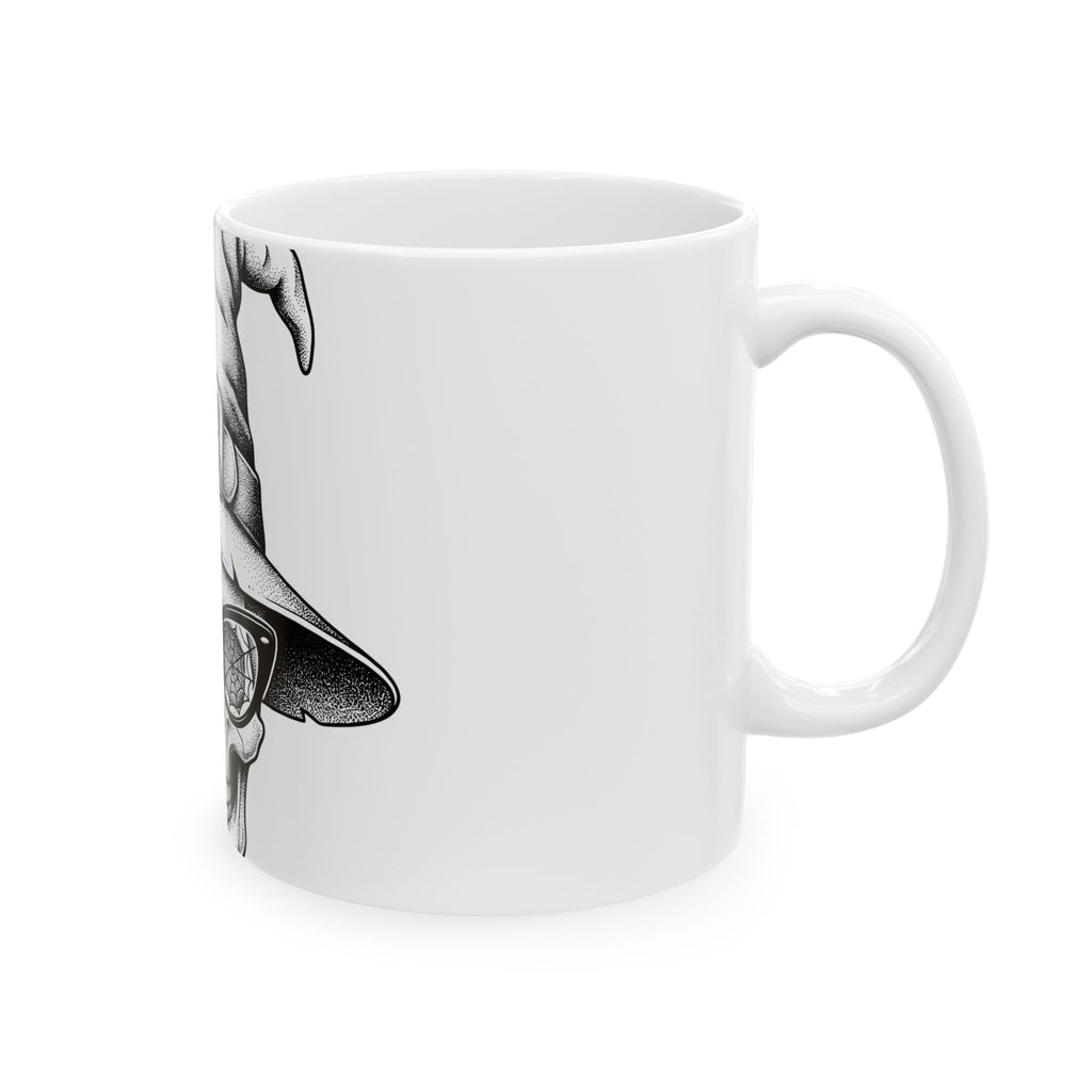 Skeleton Witch Hat Mug Halloween Dark Gift Women Traditional Tattoo Mug Witch Hat Mug Horror Fan Tattooed Mug