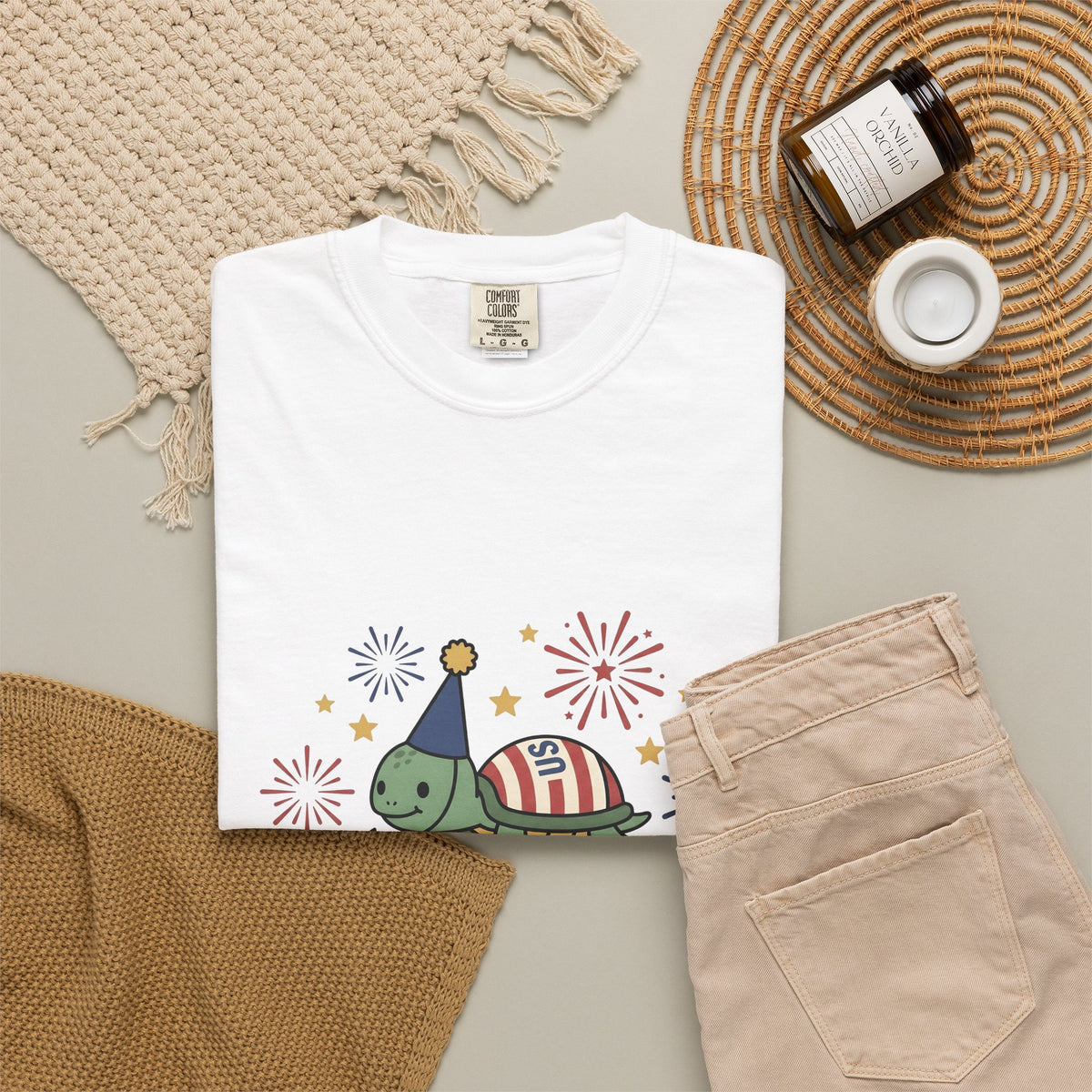 Turtle Celebration Hat T-Shirt 4th Of July Usa Gift Women Sweet T-Shirt Turtle Hat T-Shirt Independence Day Fan Patriotic T-Shirt American Graphic