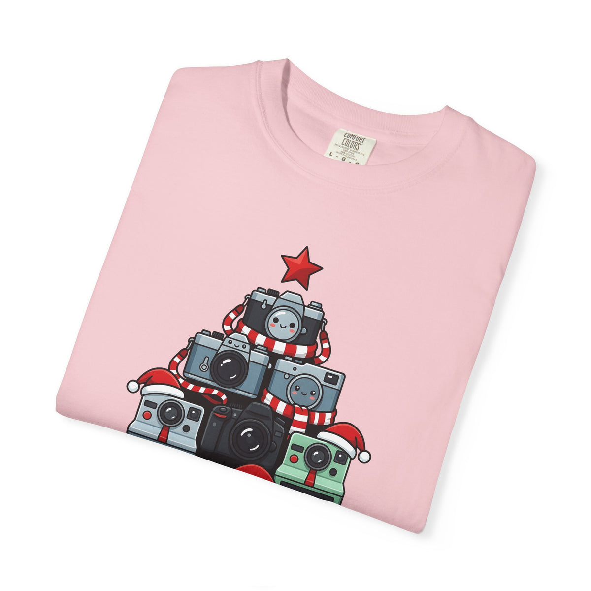 Camera Tree Christmas Photography Gift Kawaii Tree Camera Xmas Enthusiast Cute Photographic T-Shirt