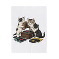 Cats Turntable Blanket Cat Songs Gift Women Sketch Blanket Record Player Blanket Feline Fan Vinyl Blanket Music Graphic Cartoon Lp Discs Blanket