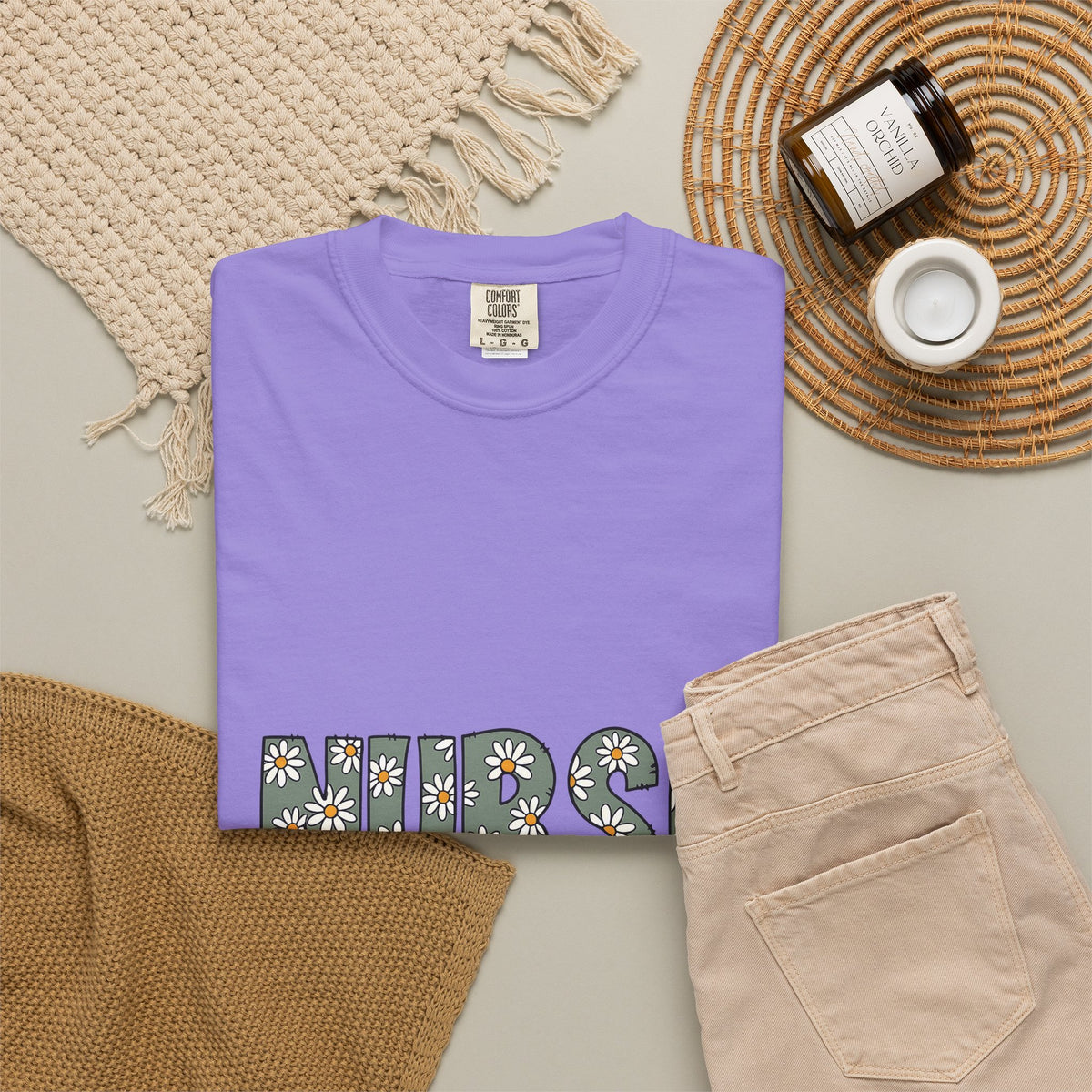 Blossom Monogram T-Shirt Nurse Petals Gift Women Fun T-Shirt Initial T-Shirt Nursing Enthusiast Floral T-Shirt Floral Graphic Classic Bloom T-Shirt
