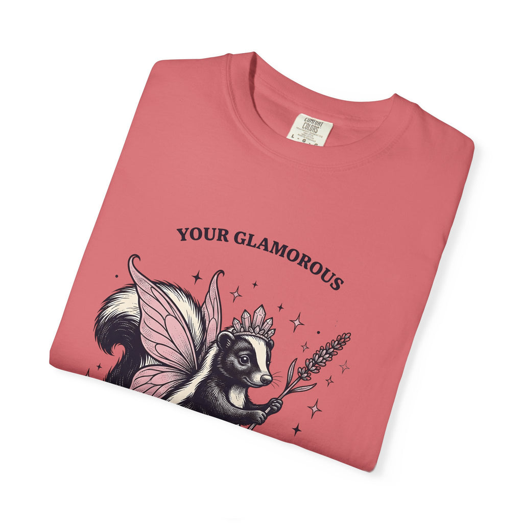 Fairy Skunk T-Shirt Cute Wildlife Gift Women Playful T-Shirt Skunk T-Shirt Adorable Fan Whimsy Graphic T-Shirt Retro Tiara T-Shirt