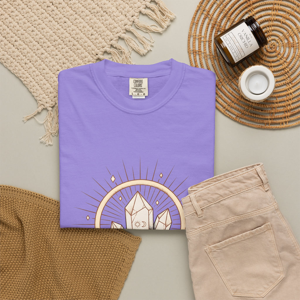 Quartz Cluster T-Shirt Boho Chic Mystic Gift Women Bohemian T-Shirt Crystal Cluster T-Shirt Boho Fan Hippie T-Shirt Spiritual Graphic Shabby Chic