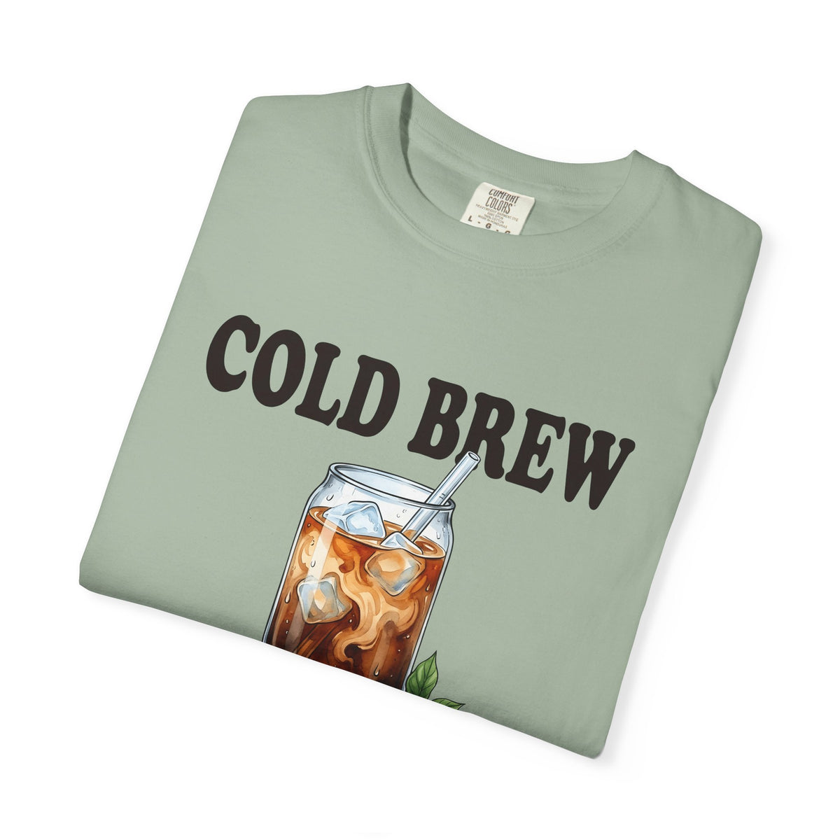 Cold Brew T-Shirt Coffee Gourmet Gift Women Hand Painted T-Shirt Cold Brew Coffee T-Shirt Coffee Fan Hand Drawn T-Shirt Gourmet Design Retro Coffee