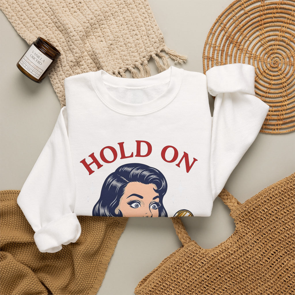 Vintage Woman Mirror Funny Humor Gift Retro Antique Lady Comedy Fan Vintage Pop Sweatshirt